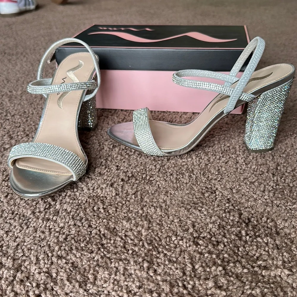 Nina Slingback Sparkly Sandal Heels - Picture 2 of 2